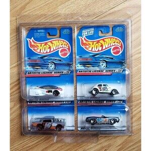 1998 Hot Wheels ARTISTIC LICENSE SERIES Complete 4 Car Set #729-731 W/ PROTECTOR